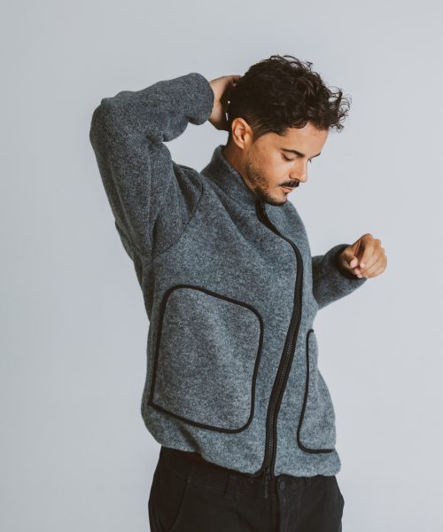 Cazadora de lana súper ligera de color gris