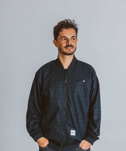 Chaqueta urbana tattersall azul y gris BASTIAN BLUE